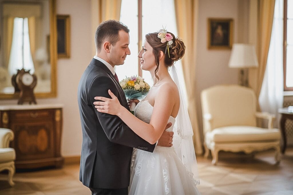 Irina e Gio si abbracciano emozionati durante il loro first look a Roma